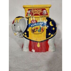 Team IGA 1998 Ltd. Edition Circus Daze Hometown Kids Elephant Ceramic Cookie Jar